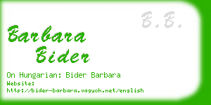 barbara bider business card